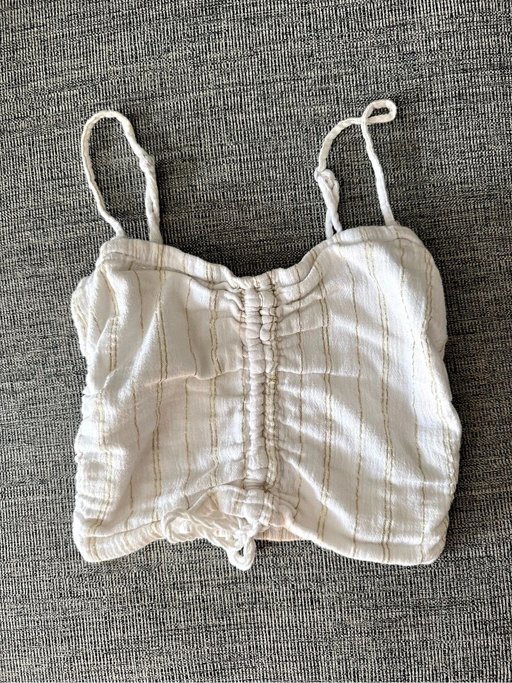 Aerie Striped Crop Top White XS